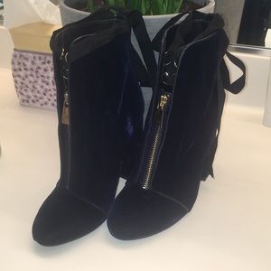 Zara velvet booties